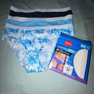 Hanes Cool Dri 3 Hipsters Size 2X/9 Sport Styling - Cotton Underwear